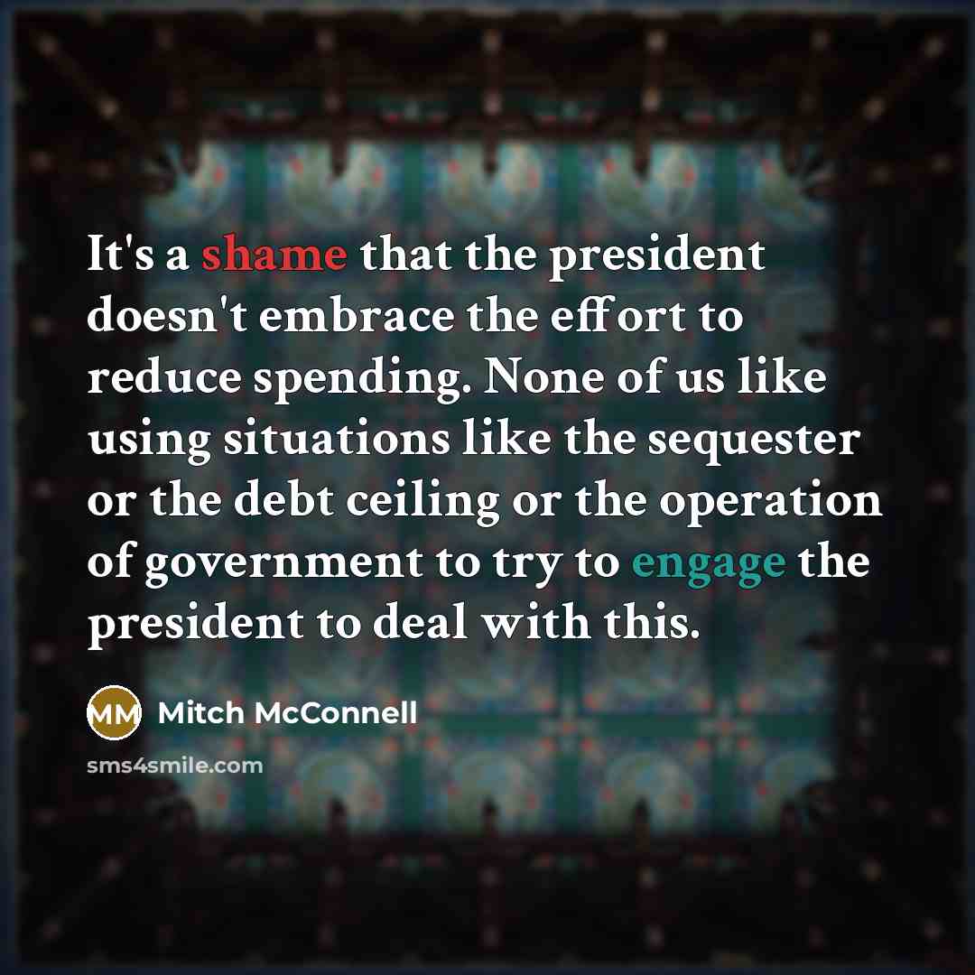 “It's a shame that the president doesn't embrace the effort…” quote by Mitch McConnell