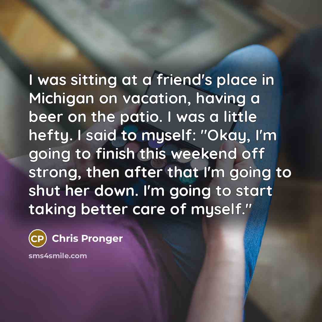 “I was sitting at a friend's place in Michigan on…” quote by Chris Pronger