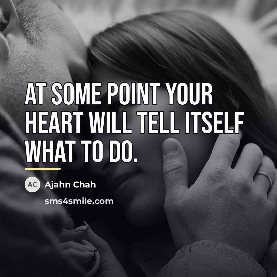 “At some point your heart will tell itself what to…” quote by Ajahn Chah