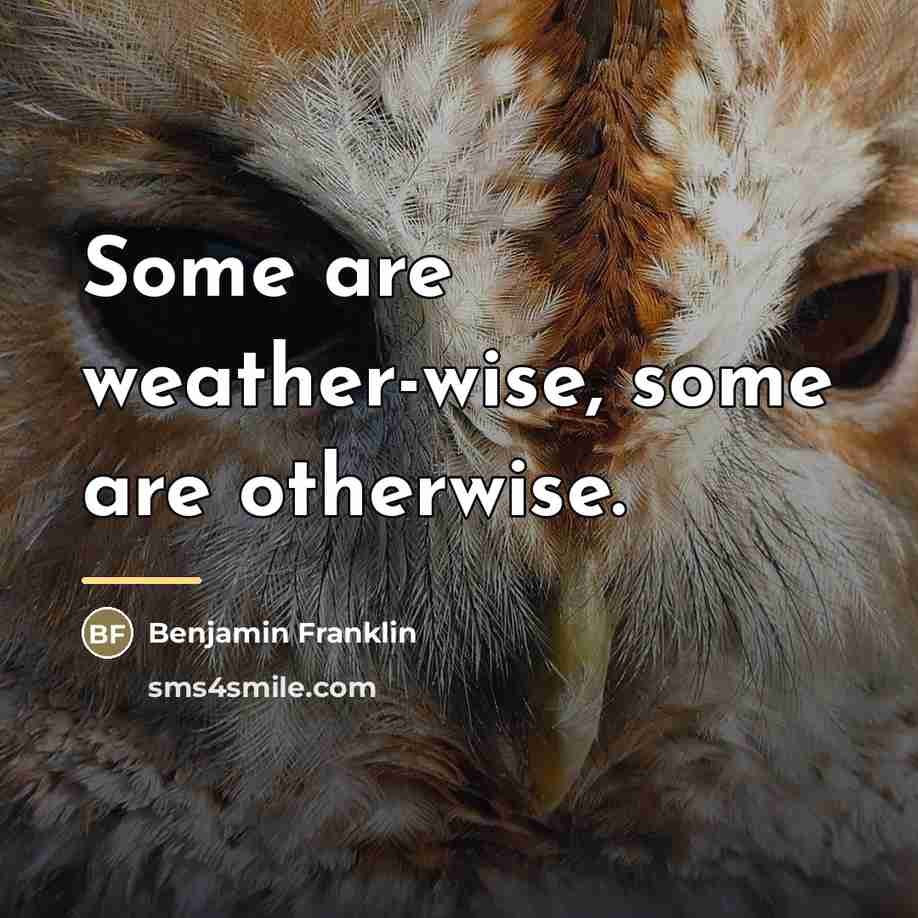 “Some are weather-wise, some are otherwise.…” quote by Benjamin Franklin