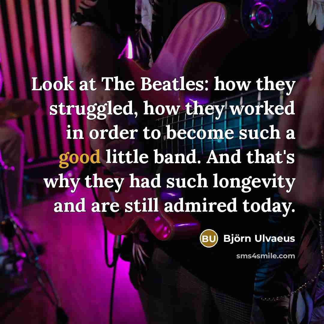“Look at The Beatles: how they struggled, how they worked…” quote by Bjorn Ulvaeus