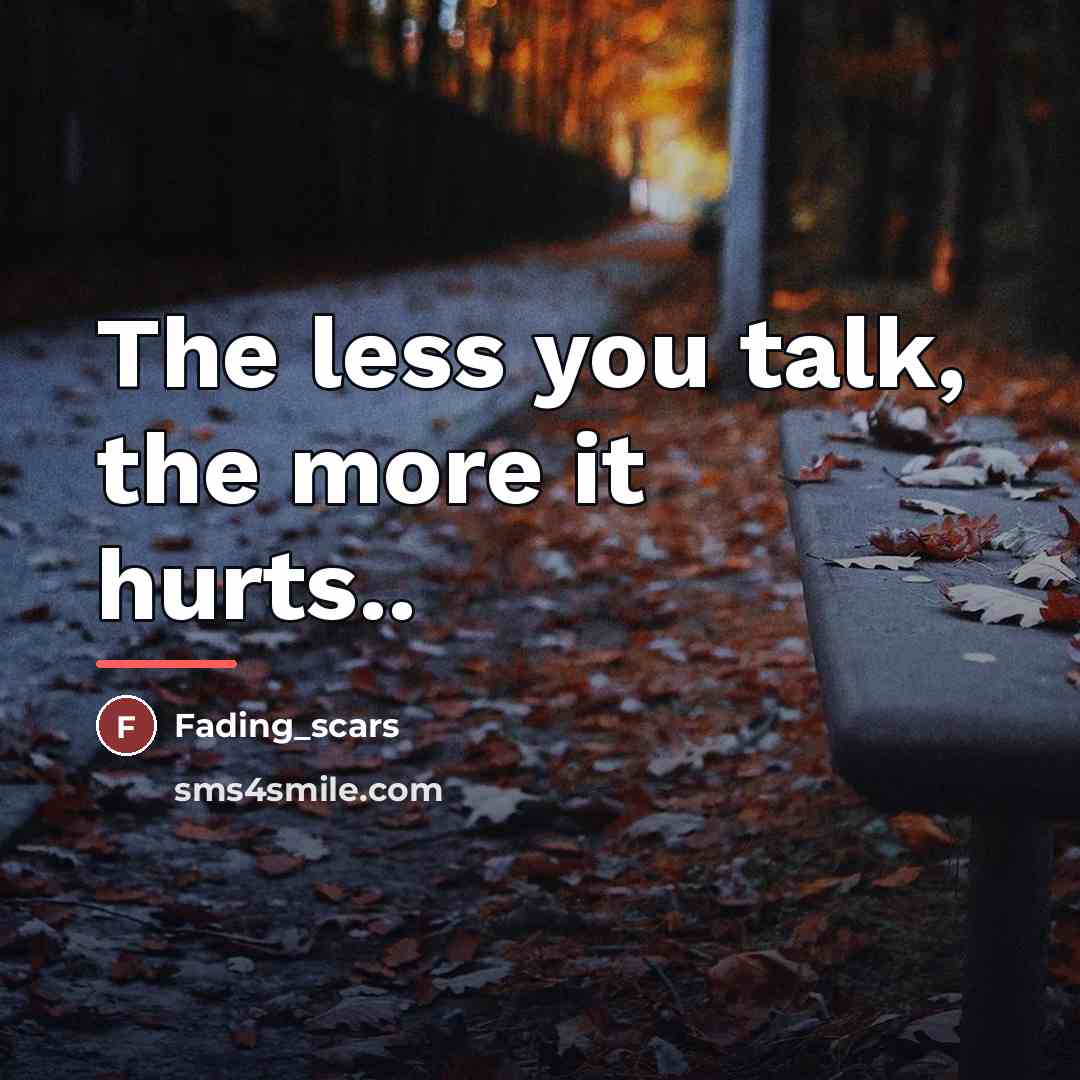 “The less you talk, the more it hurts..…” quote by Fading_scars