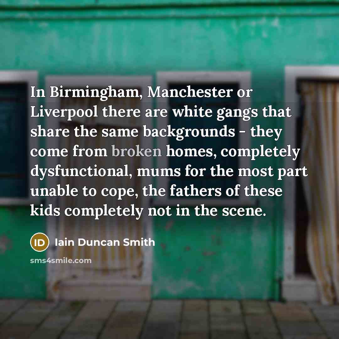 “In Birmingham, Manchester or Liverpool there are white gangs that…” quote by Iain Duncan Smith