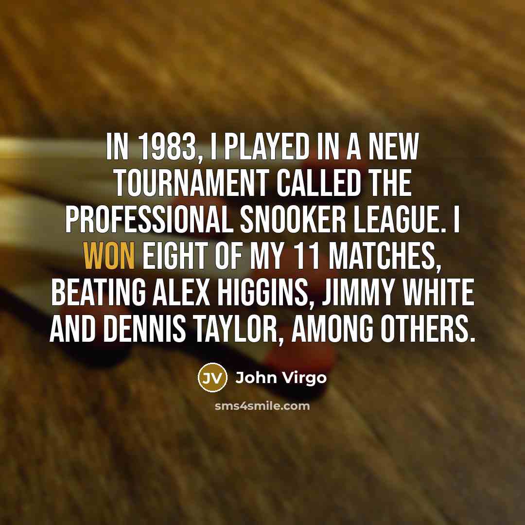 “In 1983, I played in a new tournament called the…” quote by John Virgo