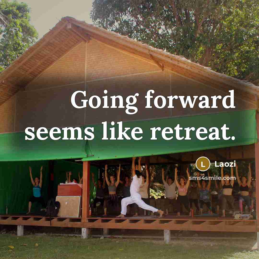 “Going forward seems like retreat.…” quote by Laozi