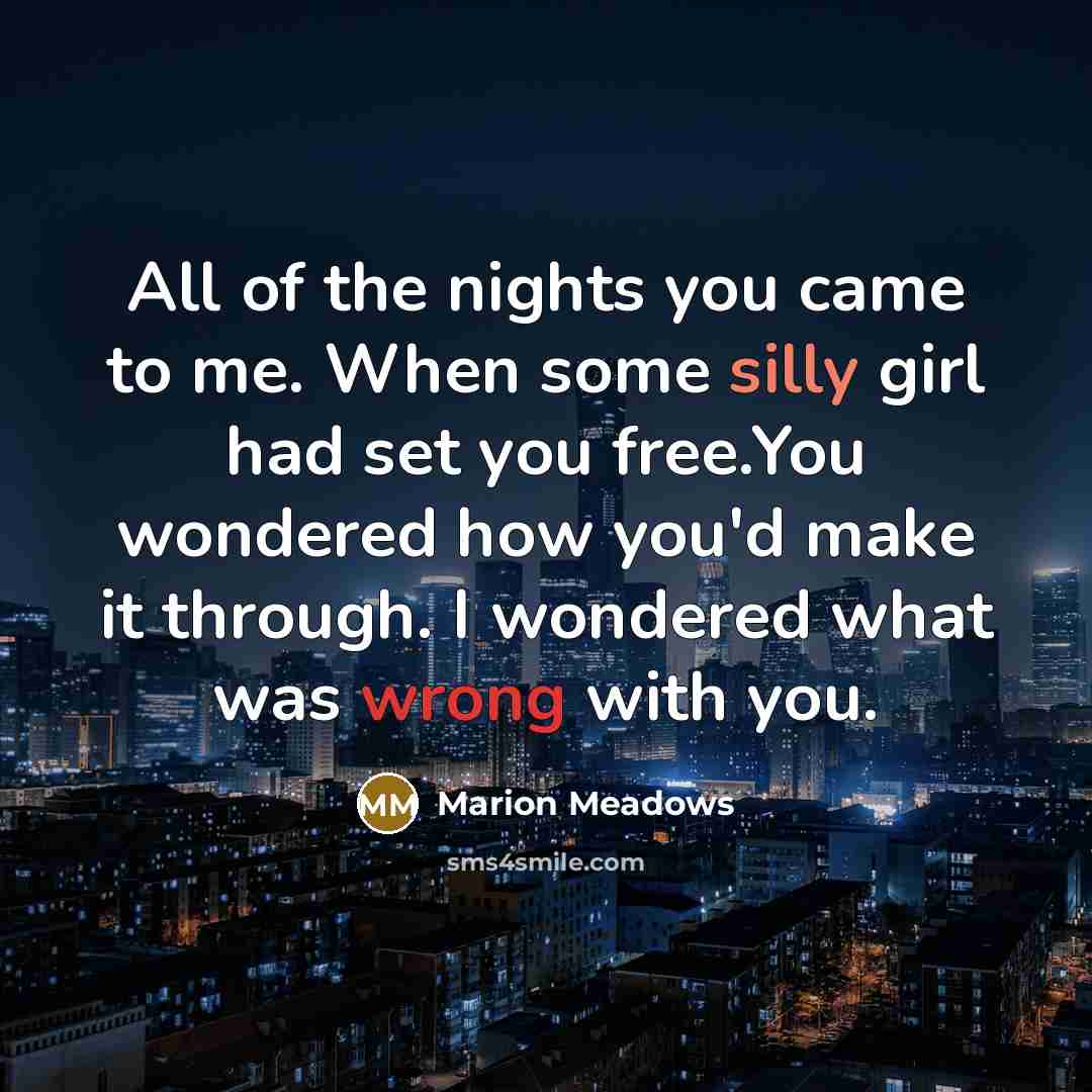 “All of the nights you came to me. When some…” quote by Marion Meadows
