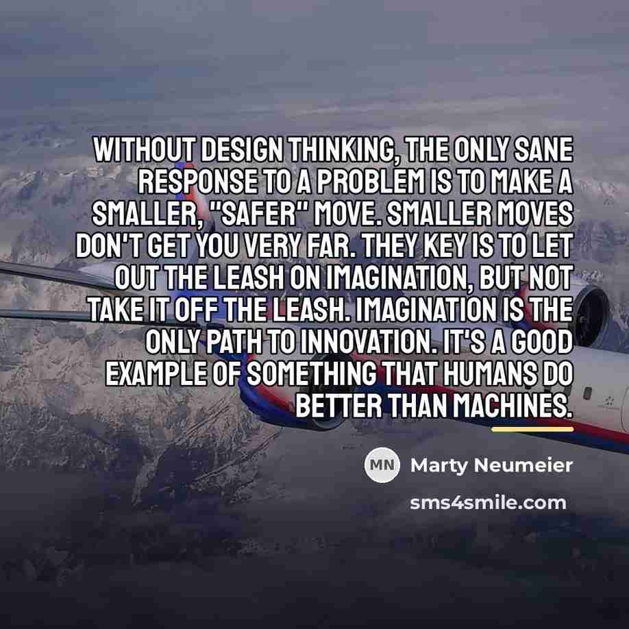 “Without design thinking, the only sane response to a problem…” quote by Marty Neumeier