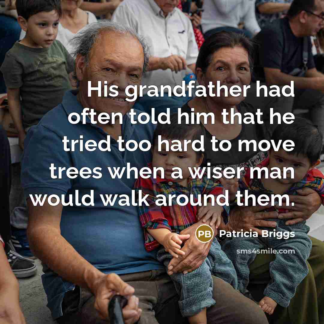 “His grandfather had often told him that he tried too…” quote by Patricia Briggs