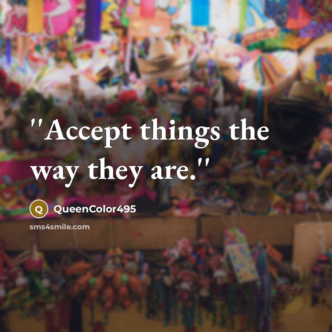 “''Accept things the way they are.''” quote by QueenColor495