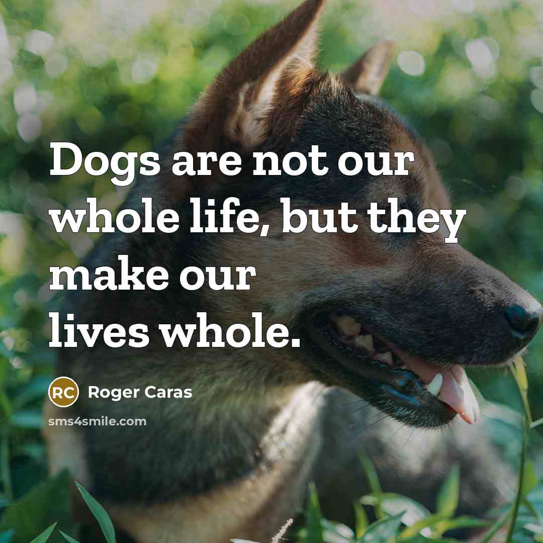 “Dogs are not our whole life, but they make our…” quote by Roger Caras