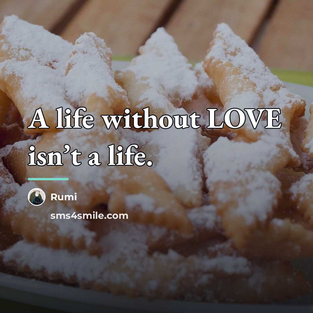 “A life without LOVE isn’t a life.…” quote by Rumi