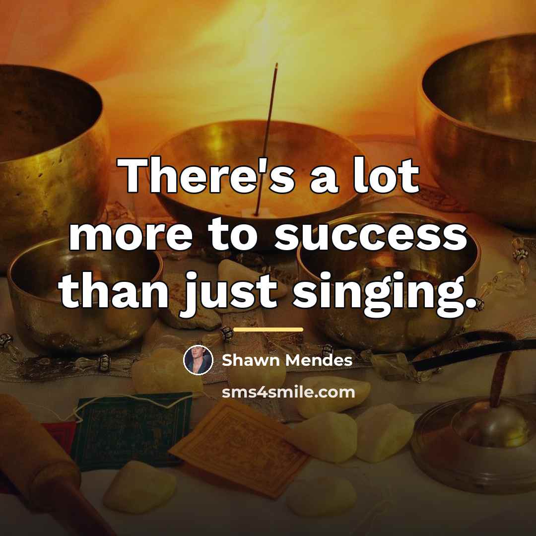 “There's a lot more to success than just singing.…” quote by Shawn Mendes