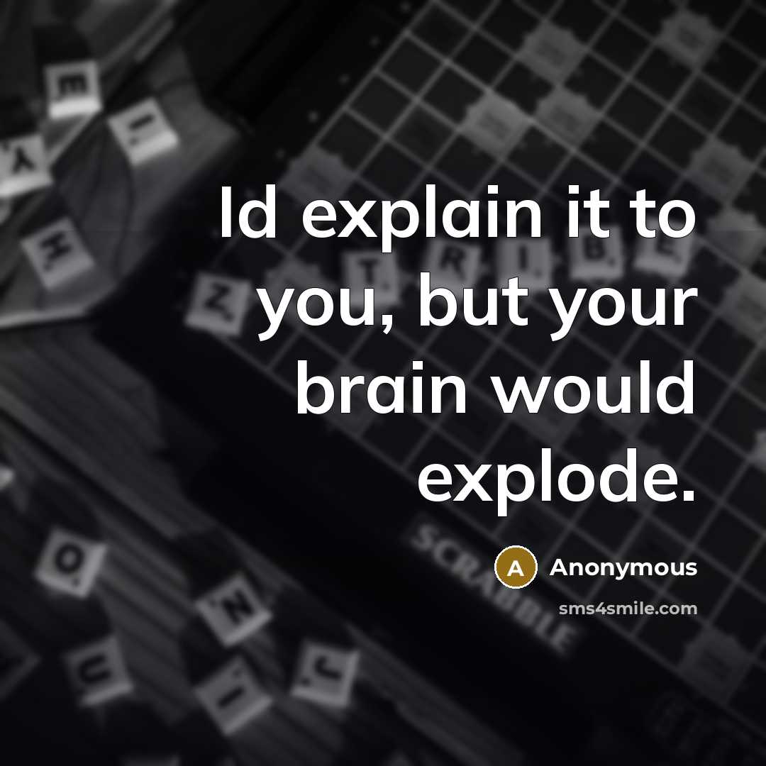 “Id explain it to you, but your brain would explode.…” quote by Anonymous