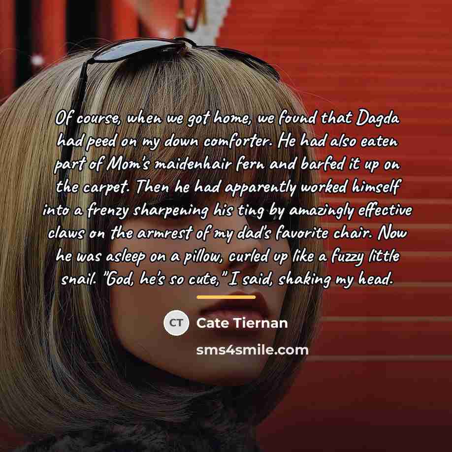 “Of course, when we got home, we found that Dagda…” quote by Cate Tiernan