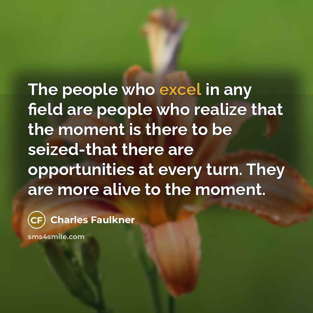 “The people who excel in any field are people who…” quote by Charles Faulkner