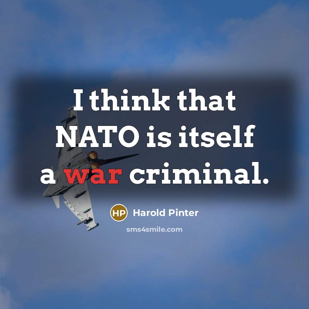 “I think that NATO is itself a war criminal.…” quote by Harold Pinter