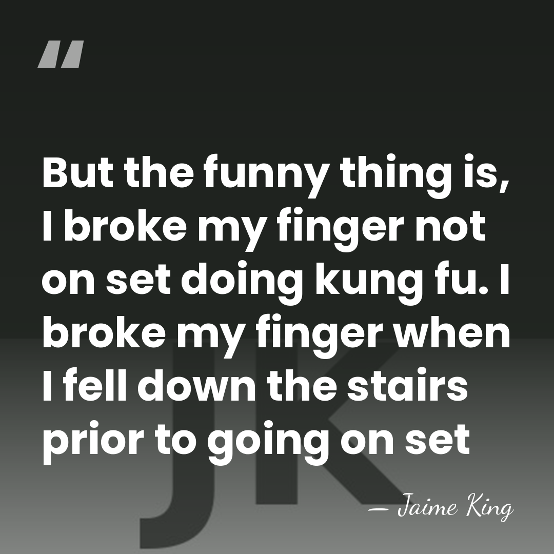 But the funny thing is, I broke my finger not on set&hellip; - Jaime King
