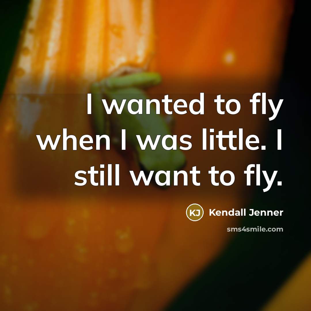 “I wanted to fly when I was little. I still…” quote by Kendall Jenner