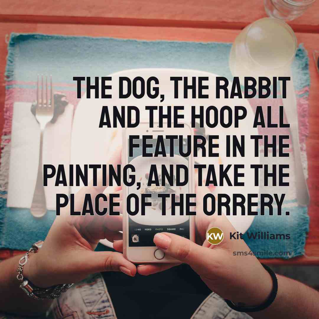 “The dog, the rabbit and the hoop all feature in…” quote by Kit Williams