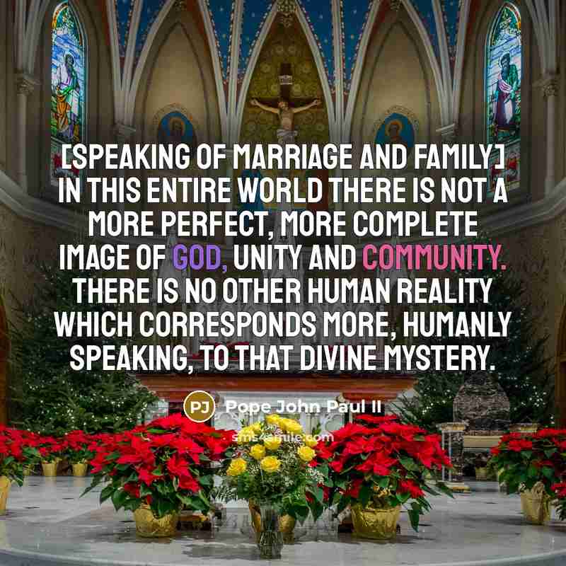 “[Speaking of marriage and family] In this entire world there…” quote by Pope John Paul II