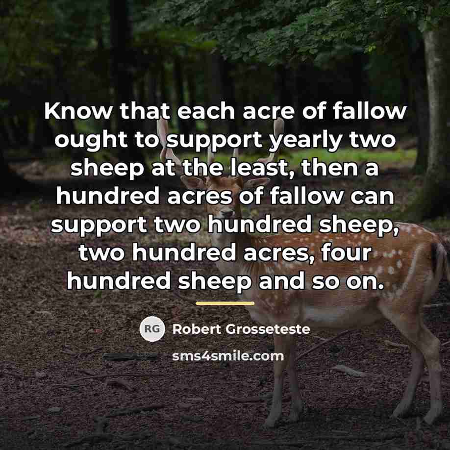“Know that each acre of fallow ought to support yearly…” quote by Robert Grosseteste