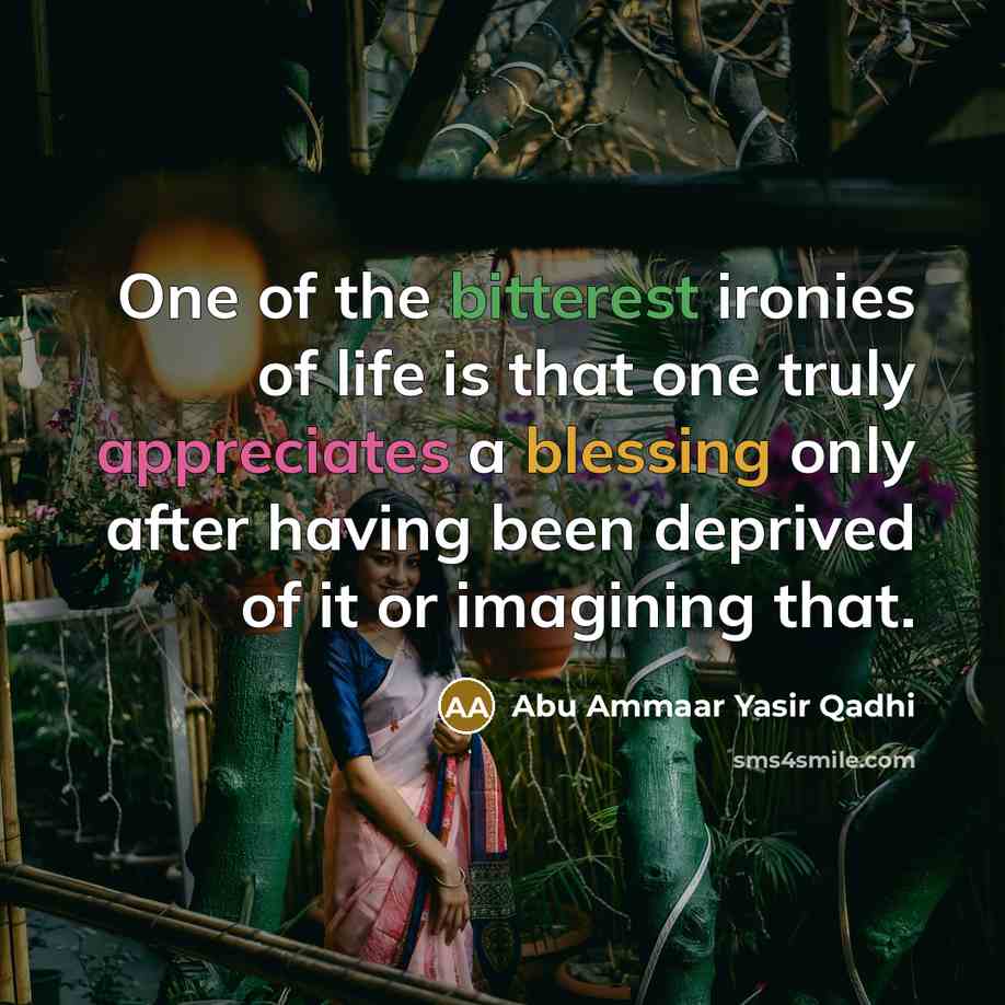 “One of the bitterest ironies of life is that one…” quote by Abu Ammaar Yasir Qadhi