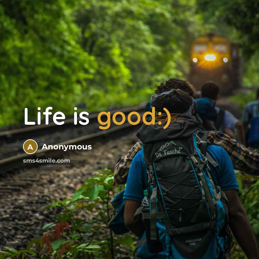 “Life is good:)” quote by Anonymous