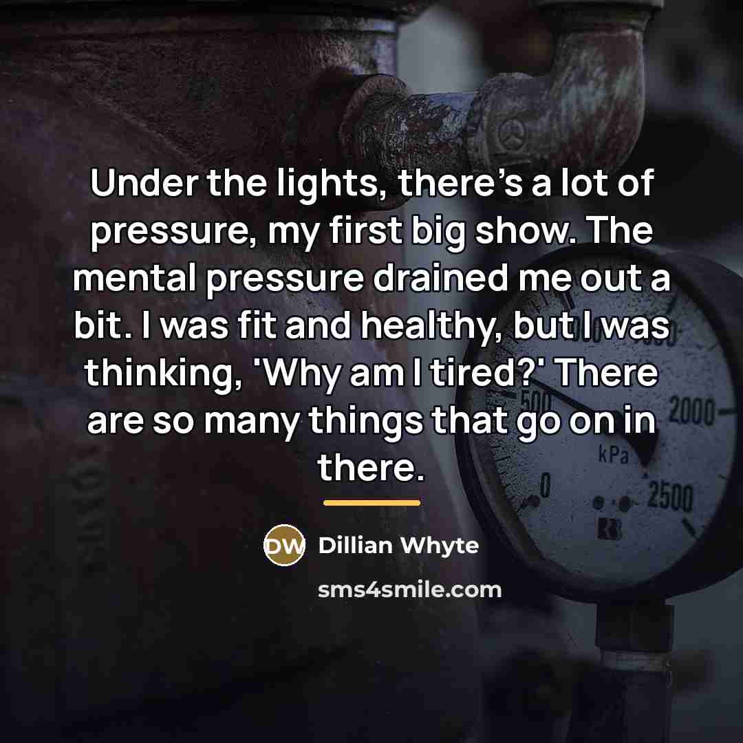 “Under the lights, there's a lot of pressure, my first…” quote by Dillian Whyte