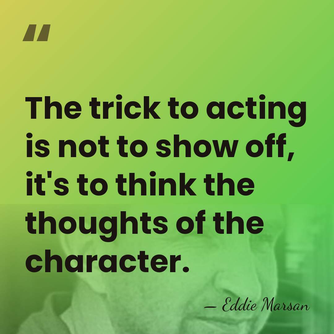 The trick to acting is not to show off, it's to think&hellip; - Eddie Marsan