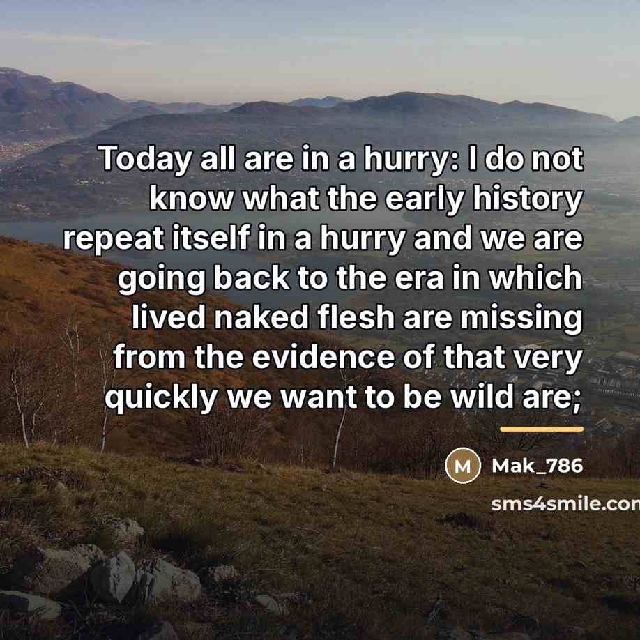 “Today all are in a hurry: I do not know…” quote by Mak_786