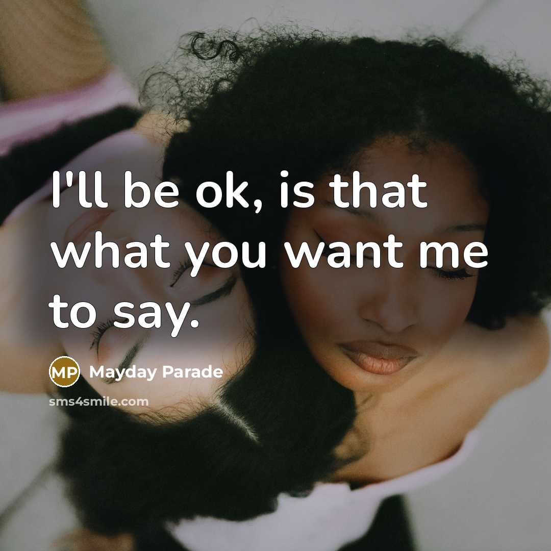 “I'll be ok, is that what you want me to…” quote by Mayday Parade