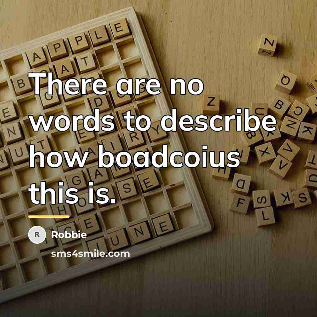 “There are no words to describe how boadcoius this is.…” quote by Robbie