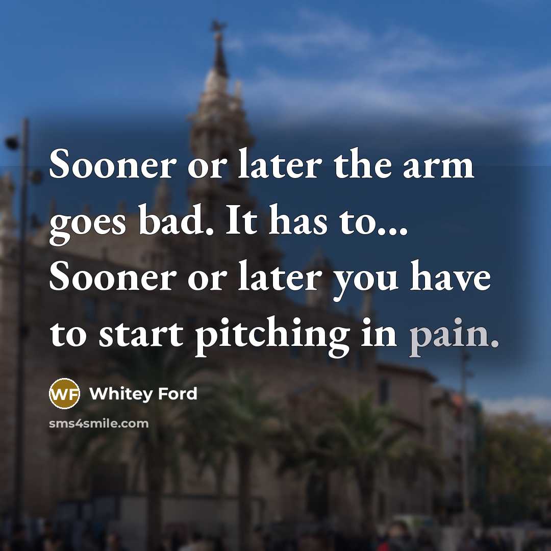 “Sooner or later the arm goes bad. It has to...…” quote by Whitey Ford
