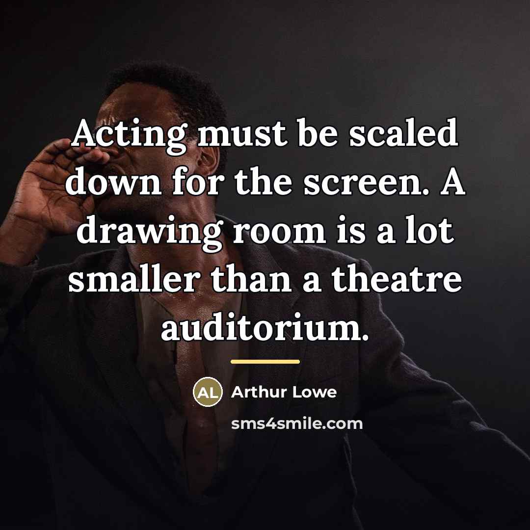 “Acting must be scaled down for the screen. A drawing…” quote by Arthur Lowe