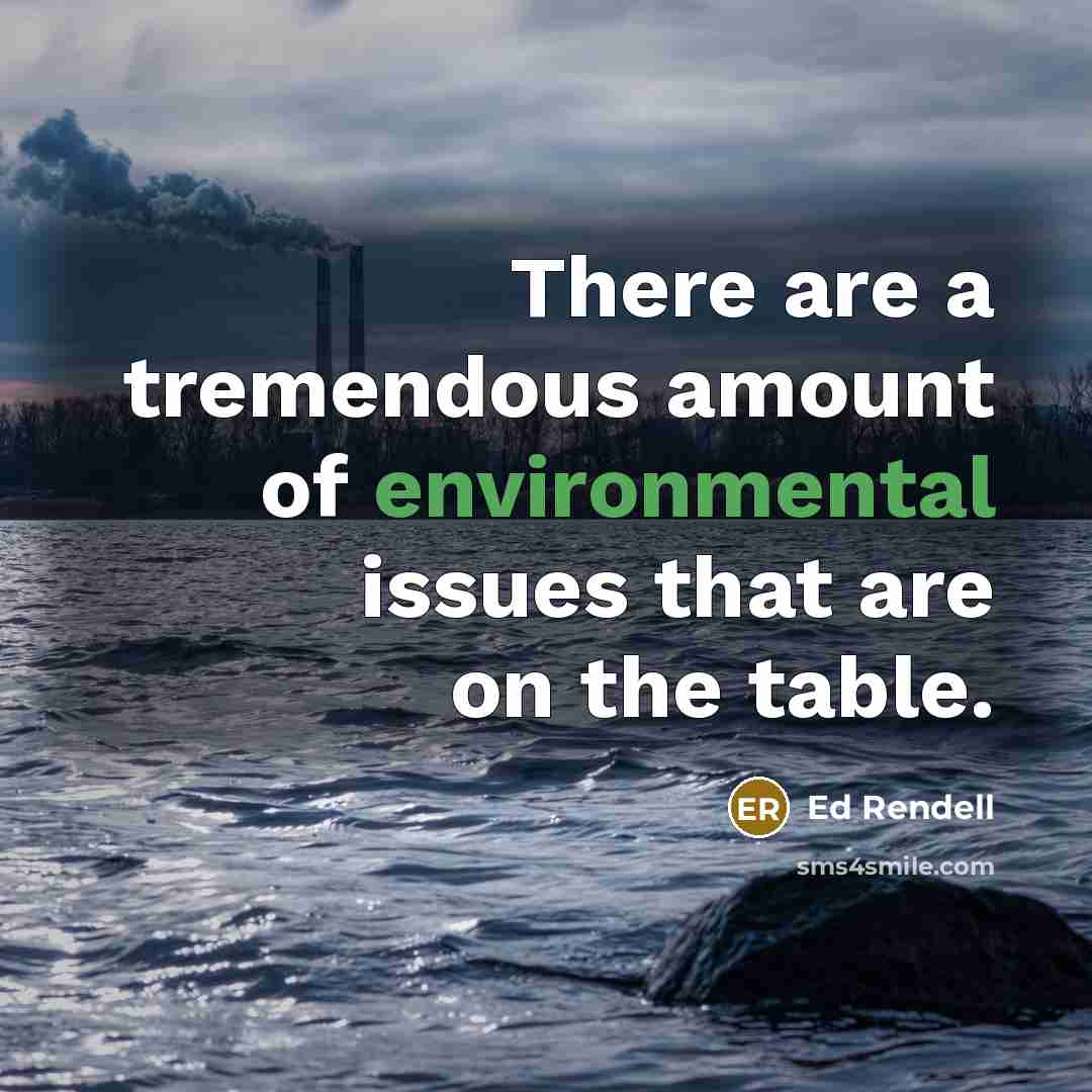 “There are a tremendous amount of environmental issues that are on the table.” quote by Ed Rendell