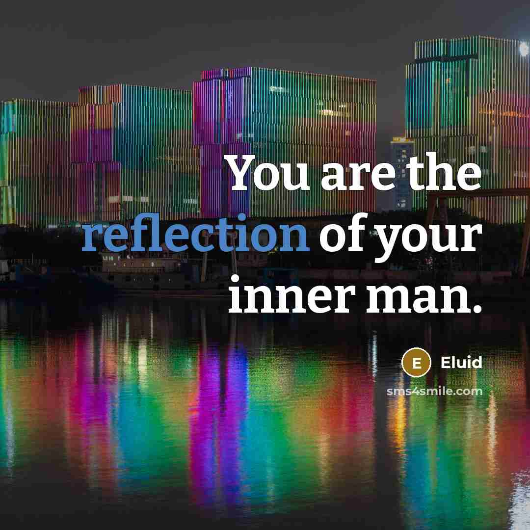 “You are the reflection of your inner man.…” quote by Eluid