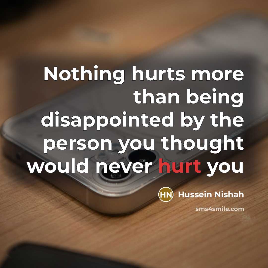 “Nothing hurts more than being disappointed by the person you…” quote by Hussein Nishah