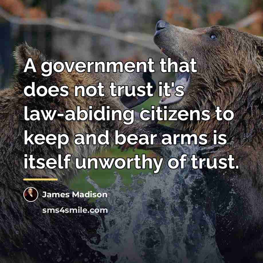 “A government that does not trust it's law-abiding citizens to…” quote by James Madison