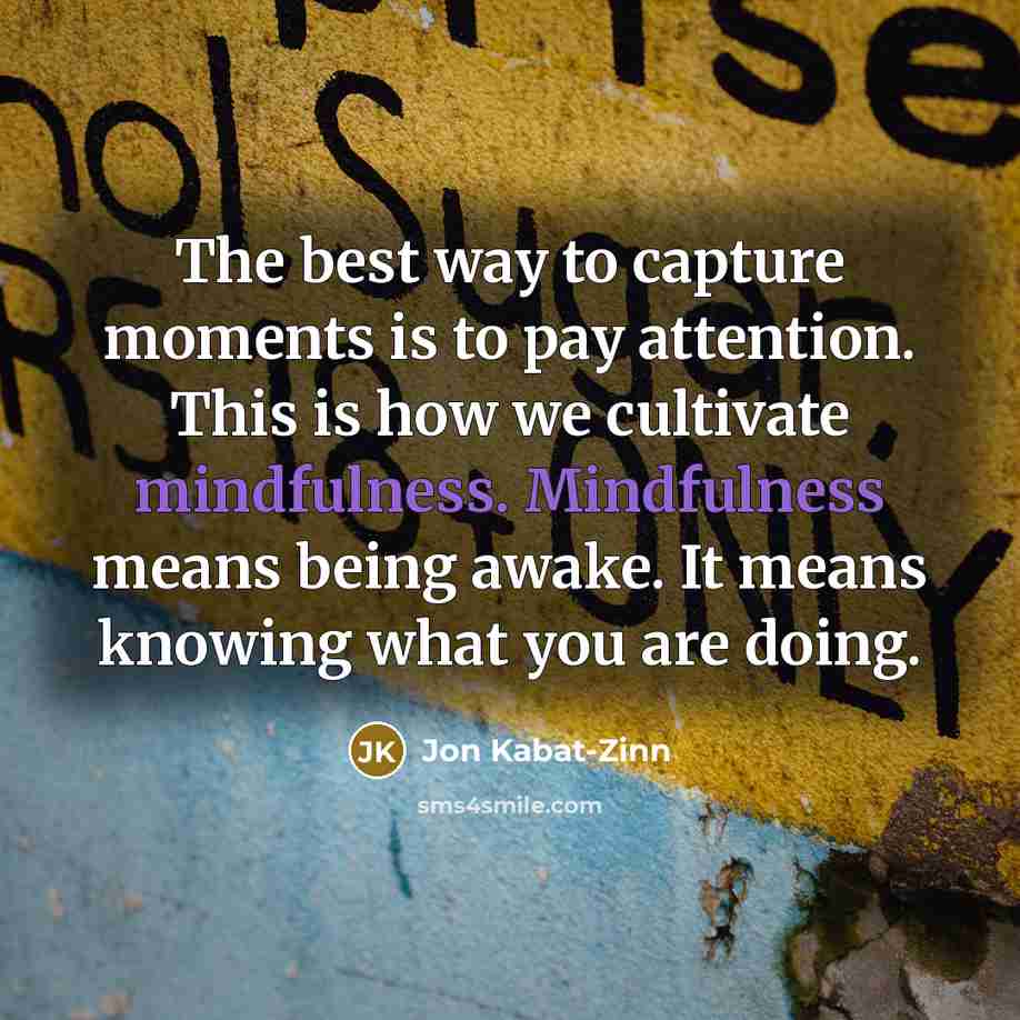 “The best way to capture moments is to pay attention.…” quote by Jon Kabat-Zinn