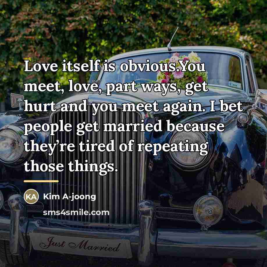 “Love itself is obvious.You meet, love, part ways, get hurt…” quote by Kim A-joong