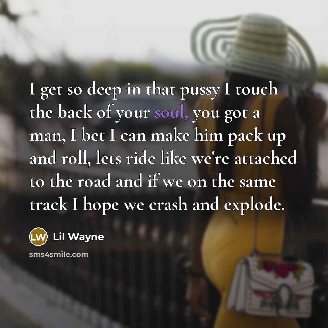 “I get so deep in that pussy I touch the…” quote by Lil Wayne