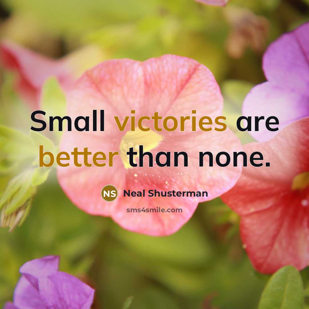 “Small victories are better than none.” quote by Neal Shusterman