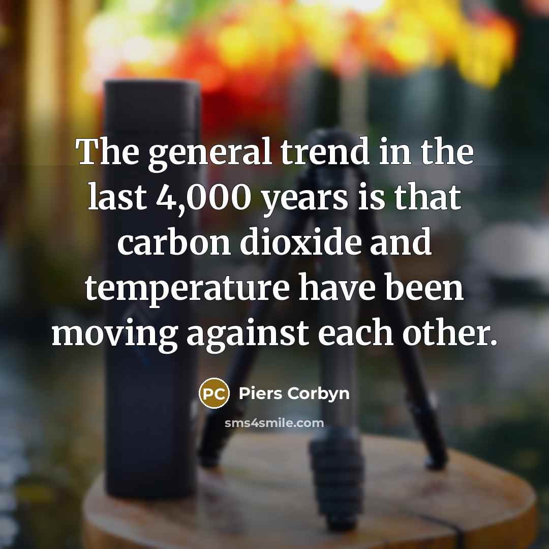 “The general trend in the last 4,000 years is that…” quote by Piers Corbyn