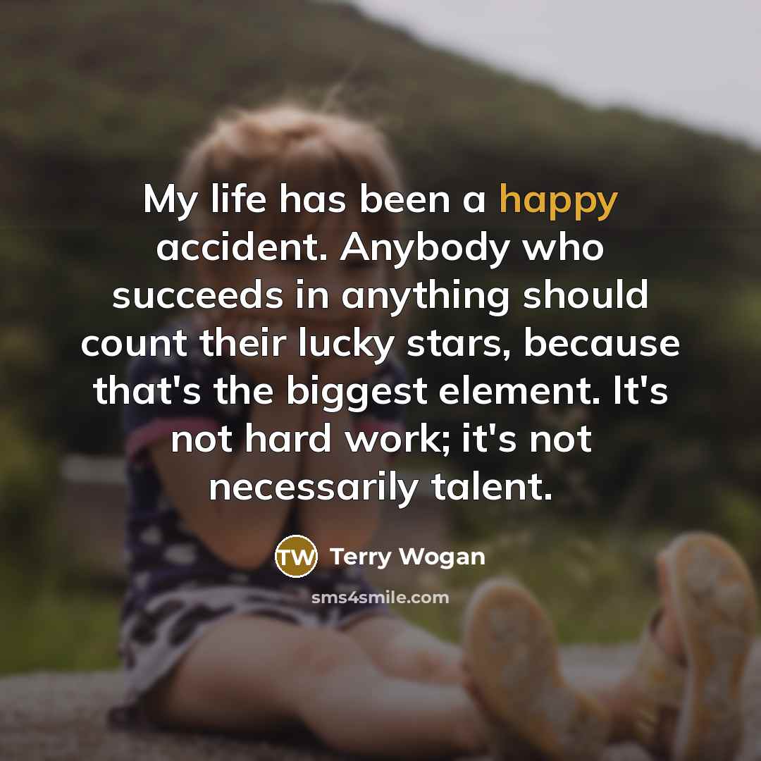 “My life has been a happy accident. Anybody who succeeds…” quote by Terry Wogan
