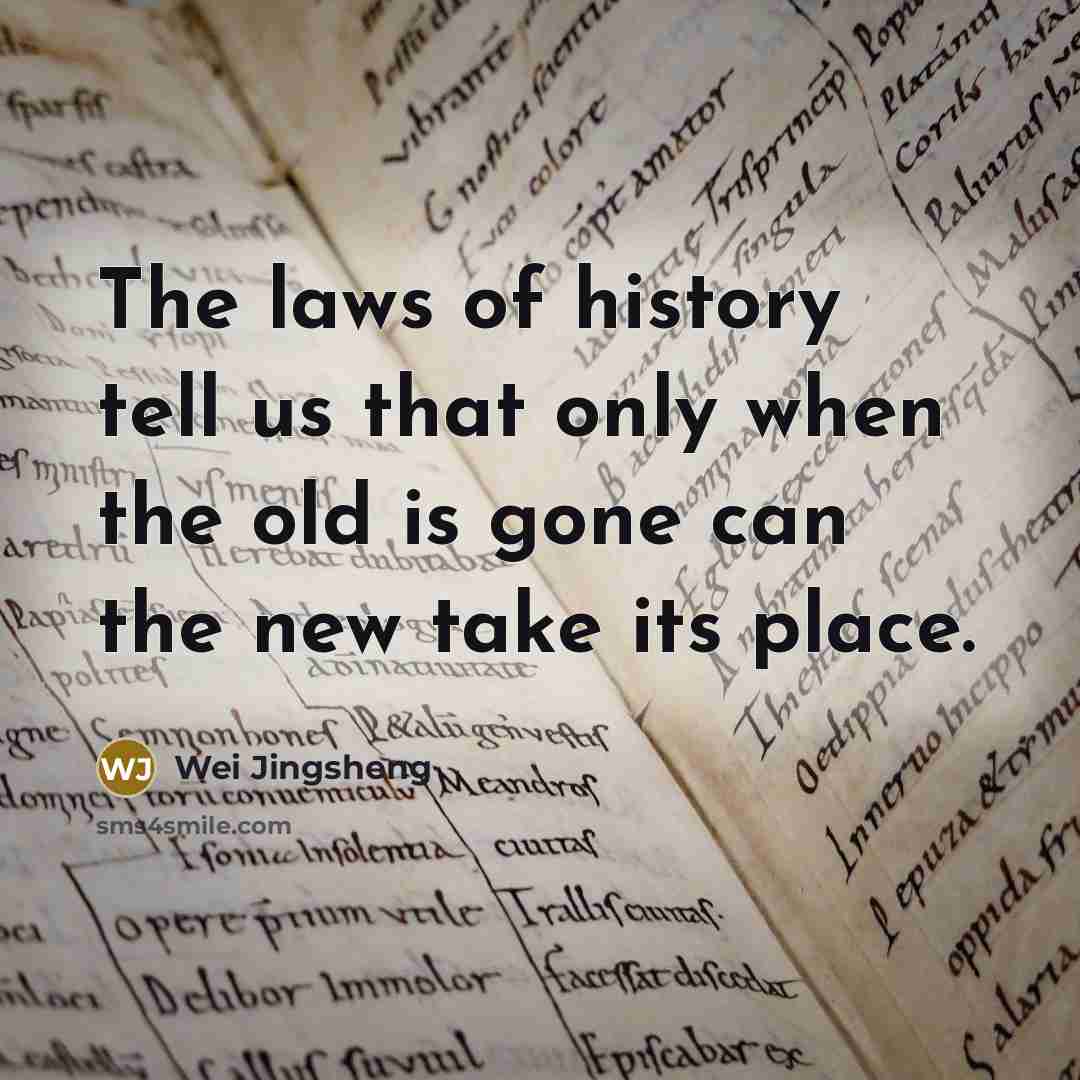 “The laws of history tell us that only when the…” quote by Wei Jingsheng