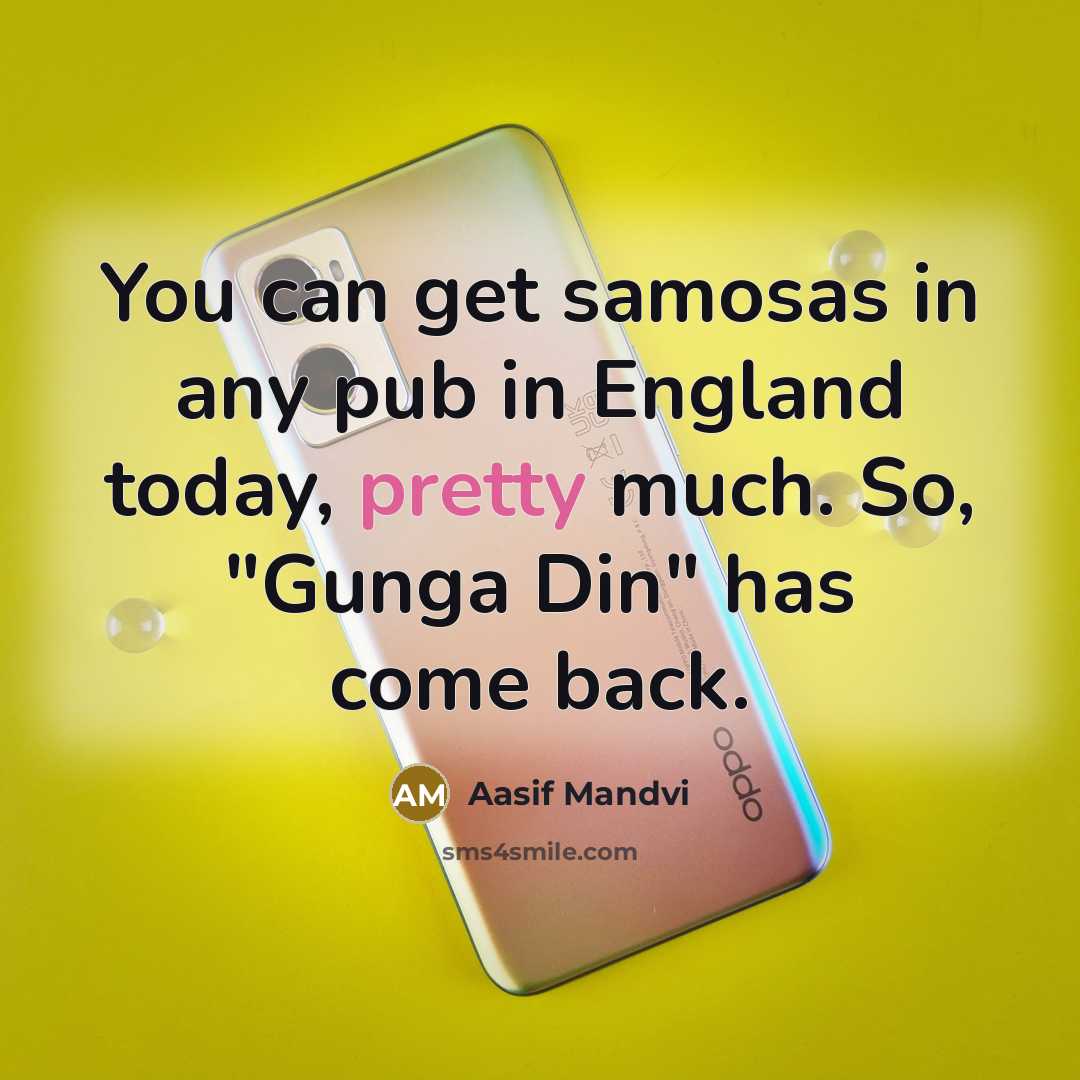 “You can get samosas in any pub in England today,…” quote by Aasif Mandvi