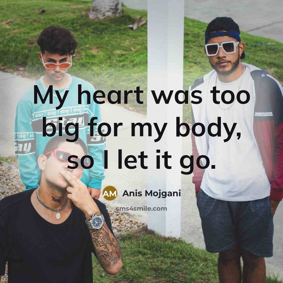 “My heart was too big for my body, so I…” quote by Anis Mojgani