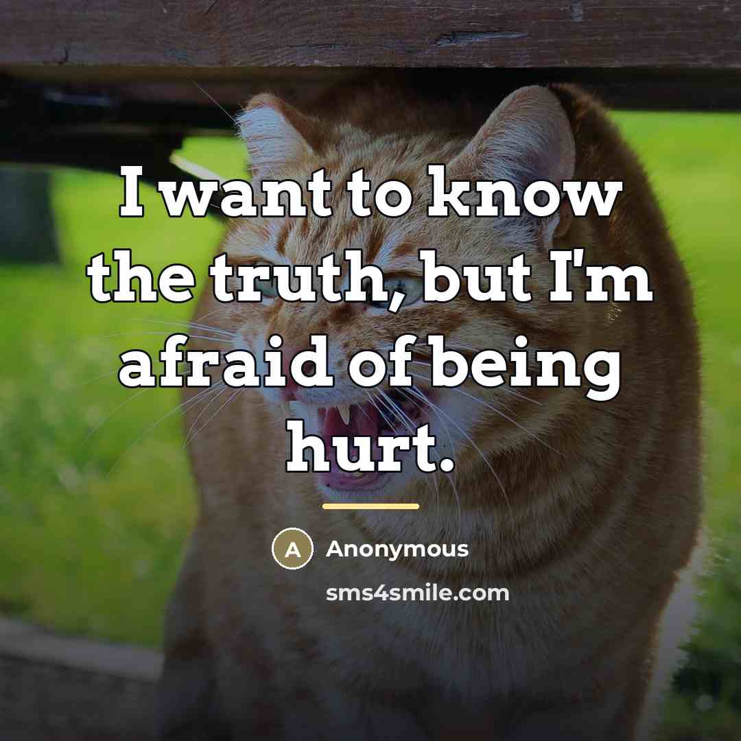 “I want to know the truth, but I'm afraid of…” quote by Anonymous