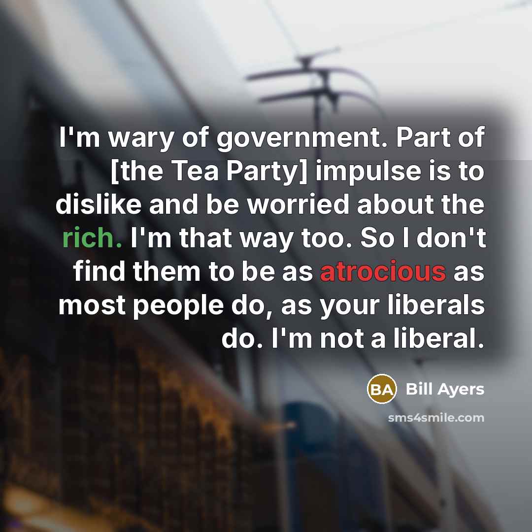“I'm wary of government. Part of [the Tea Party] impulse…” quote by Bill Ayers