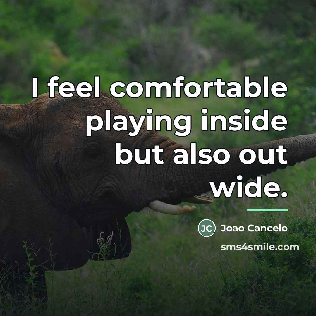 “I feel comfortable playing inside but also out wide.…” quote by Joao Cancelo